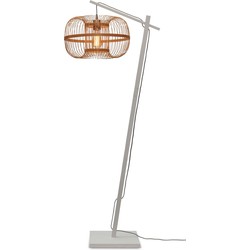 Vloerlamp Hokkaido - Bamboe Wit/Naturel - 55x38x150cm