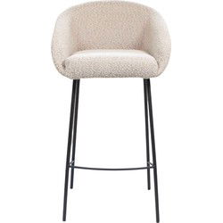 Barkruk Stof Taupe - Zithoogte 75cm - 52x42x98cm - Lova - Set van 2