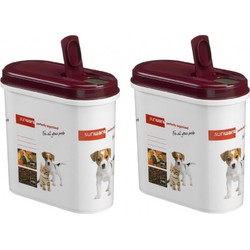 2x Kattenvoer/hondenvoer Sunware voeding container/opbergdoos 700 gram - Voorraadblikken