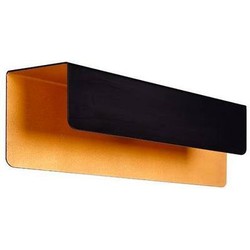 Wandlamp zwart goud rechthoekig 2xG9 down 340mm breed