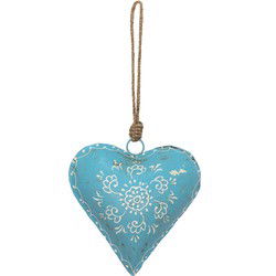 Clayre & Eef Hanger Hart Blauw IJzer