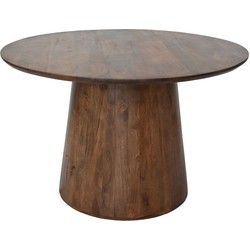 HSM Collection-Ronde Eettafel Drum-120X120X77-Bruin-Mango