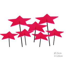 7 Stuks! Zonnevanger Ster Rood-Roze (kleur fuchsia) medium 120x15 cm - Cazador Del Sol