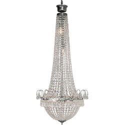 LumiLamp Kroonluchter  Ø 50x113 cm  Zilverkleurig Ijzer Glas Hanglamp