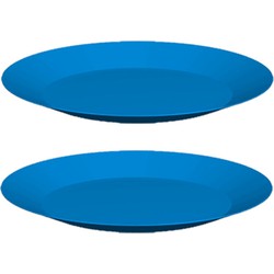 Hega Hogar bordjes - hard kunststof - blauw - 26 cm - 10x stuks - Campingborden