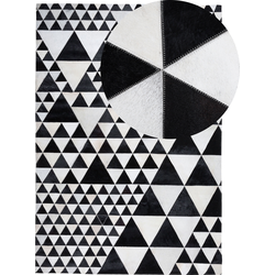 ODEMIS - Laagpolig vloerkleed - Zwart - 140 x 200 cm - Koeienhuid leer