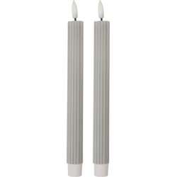Clayre & Eef LED Dinerkaarsen set van 2 Grijs Wax