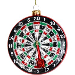 Ornament kerstbal Dartbord Glas Multi 12.2 cm