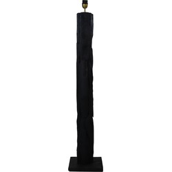 HSM Collection-Vloerlamp Rond-30x30x145-Zwart/Goud-Teak