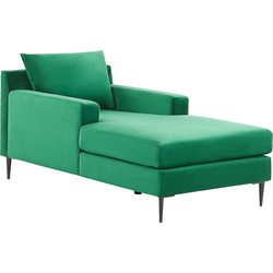 GUERET - Chaise longue - Groen - Symmetrisch - Fluweel