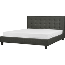 ROCHELLE  - Tweepersoonsbed - Donkergrijs - 180 x 200 cm - Polyester