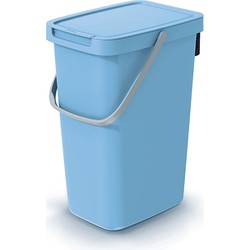 Keden GFT aanrecht afvalbak - lichtblauw - 12L - afsluitbaar - 20 x 26 x 37 cm - klepje/hengsel - Prullenbakken