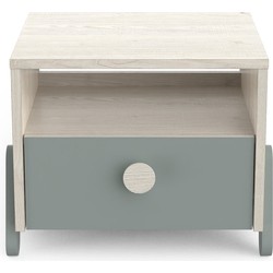 Nachtkastje Scandinavisch 1 Lade 1 Nis L39 cm, Hout en Groen - Ilian