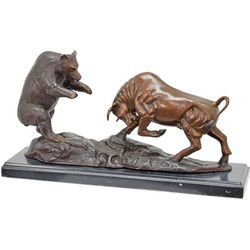 BRONZEN BEELD VAN DE STIER EN DE BEER