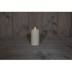 Buitenkaars bewegende vlam 8x16cm ivoor 2xc (500h) met timer