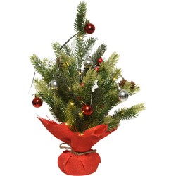 boom snowy BO prelit d38h45c groen/rood kerst