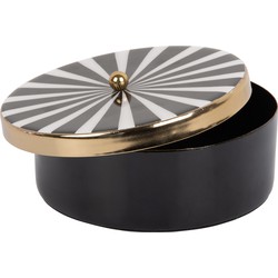 Present Time - Opbergbox Candy Swirl Rond - Zwart & Wit