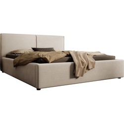 Meubella Tweepersoonsbed Infinity - Beige ribstof - 160x200 cm