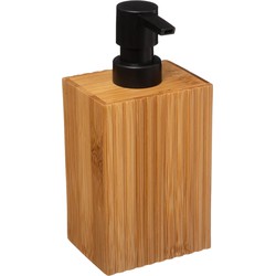 5Five Zeeppompje/dispenser Bamboo Lotion - lichtbruin/zwart - 8 x 17 cm - 280 ml - hout - Zeeppompjes
