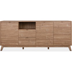 Buffet 3 deuren, 2 laden en 1 houten decoratienis L198 cm - BOEDAPEST