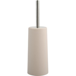 MSV Toiletborstel houder/WC-borstel - beige - kunststof - 35 cm - Toiletborstels