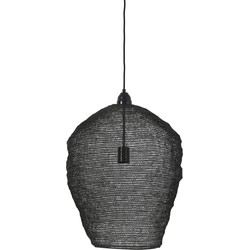 Light&living Hanglamp Ø45x60 cm NIKKI gaas glans zwart