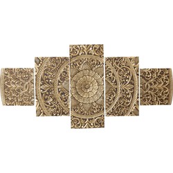 PTMD Sharlene Gold MDF antique carved wallpanel 5 pcs