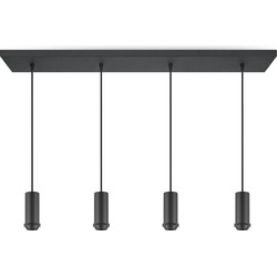 Moderne verlichtingspendel Pendel Xxl voor lampenkap - Zwart - 98/25/137.5cm - 4 lichts hanglamp gemaakt van Metaal - geschikt voor E27 LED lichtbron - voor lampenkap met doorsnede max.25cm