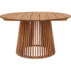 Lidewij ronde teakhouten tuintafel naturel - Ø 120 cm