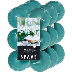 Spaas maxi waxinelichtjes - 36x - Minty Hammam - 10 branduren - geurkaarsen