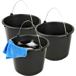 5x Zwarte emmer 12 liter - Emmers