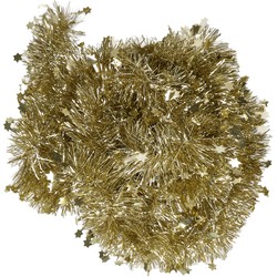 2x Gouden kerstboom folie slinger met ster 270 cm - Kerstslingers