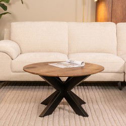 LABEL51 Salontafel Otis - Nature - Mangohout - 80 cm - Rond