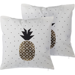YASMIN  - Sierkussen set van 2 - Wit - 45 x 45 cm - Katoen