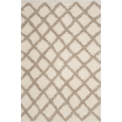 Safavieh Shaggy Indoor Geweven Vloerkleed, Dallas Shag Collectie, SGD258, in Ivoor & Beige, 91 X 152 cm