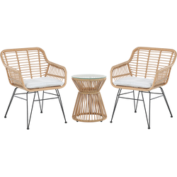 TRESTINA - Bistroset voor 2 - Natuurlijk - PE rotan