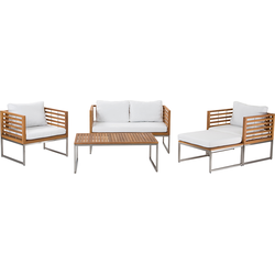 BERMUDA - Loungeset voor 4 - Gebroken wit - Acaciahout