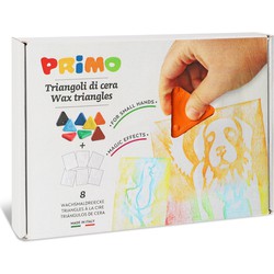 Primo Primo PRIMO - 8 Driehoek waskrijt zijde 50 mm met sjablonen in doo