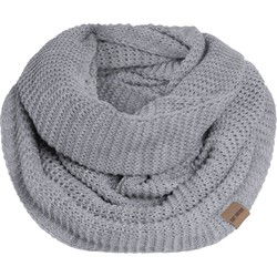 Knit Factory Jamie Gebreide Colsjaal Dames & Heren - Nekwarmer - Ronde Sjaal - Licht Grijs