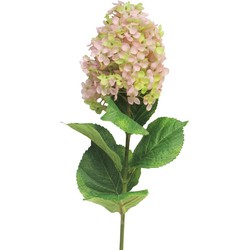 Bellatio Design Kunstbloem Pluimhortensia/hydrangea XL - 85 cm - lichtroze - kunst zijdebloem - Kunstbloemen