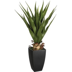 Atmosphera Agave Rect Kunstplant - in pot van cement - 73 cm - Kunstplanten