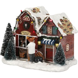 LuVille Kerstdorp Miniatuur Rendieren Dokter - L18 x B12 x H14 cm
