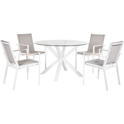 Beliani MALETTO/BUSSETO - Tuintafelset-Wit-Aluminium