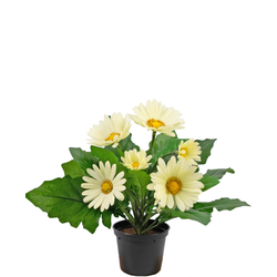 Hoyz Greenery - Kunstplant Gerbera 28 cm wit