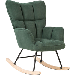 Beliani OULU - Schommelfauteuil-Groen-Polyester