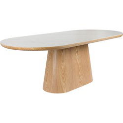 Housecraft Living Almira Eettafel Ovaal 200 cm Hout Wit/ Bruin