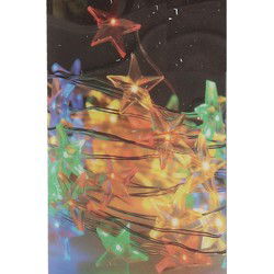 Draadverlichting lichtsnoer - 2x - 20 sterren led - gekleurd - 100 cm - Lichtsnoeren