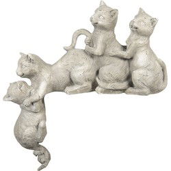 Clayre & Eef Beeld Kat Grijs Kunststof