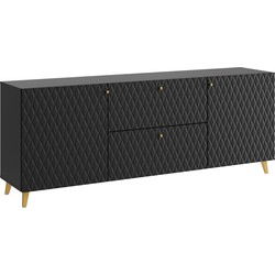 Meubella - TV-Meubel Pulse 2 - Zwart - 181 cm
