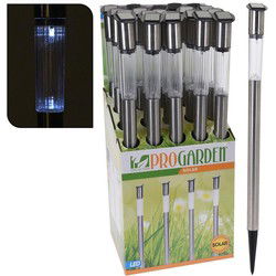 Pro Garden Solar LED Tuinlamp 3x70 cm RVS